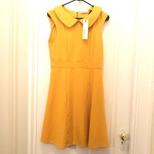 Yellow collared swing dress